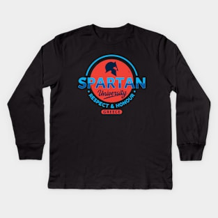 Spartan University Greece - Respect and Honor Kids Long Sleeve T-Shirt